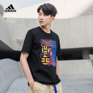 阿迪達斯 （adidas）男裝夏款運動(dòng)服玫瑰羅斯籃球印花透氣圓領(lǐng)短袖T恤GP3429