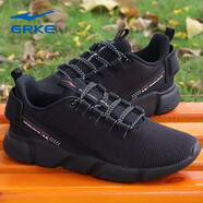 鴻星爾克（ERKE）運動(dòng)男鞋跑步鞋子網(wǎng)面透氣軟彈輕質(zhì)舒適軟底戶(hù)外慢跑鞋男 正黑/大紅 44