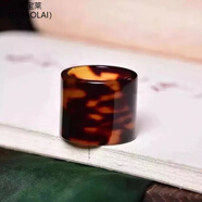 蒂寶萊（DIBAOLAI）龜殼扳指復古中國風(fēng)龜殼帽色血雕刻大拇指文玩龜甲冷門(mén)文玩戒指 素圈扳指(尺寸22mm)