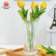 愛(ài)已裝糖中式鳳尾竹25cm水晶玻璃花瓶 藝術(shù)綠植水培容器客廳裝飾 生日禮物