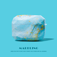 魔杰樂(lè ) 創(chuàng  )意菱形適用airpods3耳機保護套蘋(píng)果airpodspro耳機套airpods2代耳機殼 AirPods 3/3代【藍底 石紋】菱形磨砂軟殼