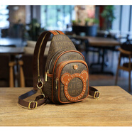 酷奇袋鼠輕奢品牌酷奇胸包女七夕時(shí)尚潮流個(gè)性洋氣斜跨包可愛(ài)休閑小背包 咖啡色