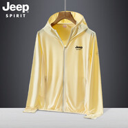 JEEP SPIRIT夏季新款戶外情侶款超薄透氣冰絲外套夾克男旅游垂釣UPF50透氣服 黃色-女款 M