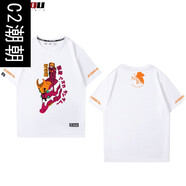 C2潮朝新世紀(jì)福音戰(zhàn)士EVA動漫初號機(jī)短袖周邊T恤男女2022夏新款純棉短袖 純凈白1 S