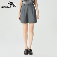 哥弟（GIRDEAR）女裝簡(jiǎn)約休閑西裝短褲女1100539 蓖麻灰 M (3碼)