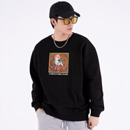 天龍致尊（Denon supreme） 衛(wèi)衣男女潮牌oversize寬松大碼戲劇刺繡情侶衛(wèi)衣 9521黑色(寬松版) XL（建議155-180斤)