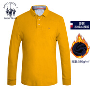 Royal Queen's Polo Team皇家秋裝男士長(zhǎng)袖t恤純棉大碼翻領(lǐng)長(zhǎng)袖男式款體恤純色潮牌 905+42 姜黃【加絨保暖】 175/L