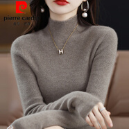 皮爾卡丹（pierre cardin）2025新款秋冬羊毛衫女加厚半高領(lǐng)毛衣修身100%純羊毛衫內搭打底衫 駝色 M 建議90-110斤
