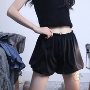 桃伊悠jk安全褲防走光女可外穿南瓜褲夏季薄款寬松家居打底褲內搭小短褲 黑色 均碼 建議80-125斤
