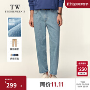 Teenie Weenie小熊男裝牛仔褲2025春季新款潮流美式復(fù)古修身錐形褲 淺藍(lán)色 L