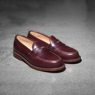 玩累了的孩子！前行吧！Country Loafers 固特異復(fù)古手工樂福皮鞋子男夏季 泰慶油蠟皮—酒紅色（A6#） 42