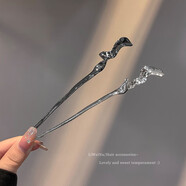 萬寶資簡約現(xiàn)代金屬發(fā)簪高級感女夏天盤發(fā)簪子古風(fēng)旗袍發(fā)釵頭飾日常發(fā)飾 新中式金屬2件一槍黑色+亮銀色