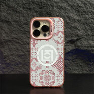 LZQLY雙層陳冠希CLOT絲綢iPhone13promax11全包防摔12男女 IMD彩銀-粉色-JH902白絲綢 蘋果XR