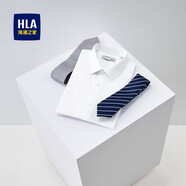 海瀾之家（HLA）短袖襯衫男順滑挺括商務(wù)襯衣休閑男正裝通勤純色易打理短襯男上衣 漂白19 -3A抗菌 39 170/88A