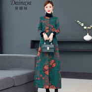 黛娜婭（Dainaya）旗袍女2024秋冬季新款中國風(fēng)日常改良復(fù)古漢服中長款外套女 2677 花色 2XL