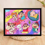 昱鈞蠟筆小新拼圖木質(zhì)120片/300片/500片帶相框卡通人物咸蛋超人玩具 蠟筆小新5號(hào)拼圖 120片送框