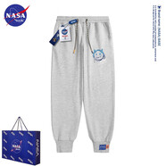NASA BASE官方潮牌休閑褲男女款秋冬季青少年束腳大碼宇航員加絨長(zhǎng)褲子男 BYY-2201惡魔3號(hào)-灰色(春秋款) 6XL （240-260斤）