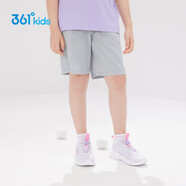 361°兒童短褲夏季男女童3-12歲透氣運動(dòng)褲梭織五分褲 灰 170