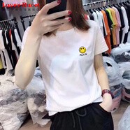 LOVER RUCCI歐洲站2025年新款歐貨潮白色t恤女ins短袖純棉寬松打底衫內(nèi)搭夏裝 220-11白色 L 適合100-115斤
