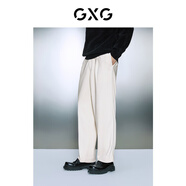 GXG男裝  多色燈芯絨保暖寬松直筒休閑褲長褲男士 2023年冬 白色 2XL