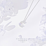 Twinkle Angel蝴蝶櫻花項鏈女S925銀甜美輕奢小眾時尚鎖骨鏈學(xué)生情人節(jié)生日禮物 月亮櫻花項鏈