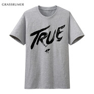 百大DJ瑞典A神艾維奇 Avicii TRUE紀(jì)念短袖t恤男電音半袖體恤夏季 TRUE 灰色 S（120斤到130斤）
