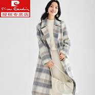 皮爾卡丹（PIERRE CARDIN）毛呢大衣2025新款秋冬高級韓系寬松加厚美拉德格紋今年流行呢外套 嘉興雙面呢大衣格子升級版【內(nèi)里夾棉+贈+衣架】 S 濮院雙面絨大衣 【適合80-105斤】