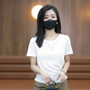 婳如嫣圓領(lǐng)短袖T恤女2025夏季新款收腰顯瘦百搭時(shí)尚小衫洋氣減齡上衣潮 白色 XL (105-115斤)