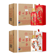 茅臺（MOUTAI）貴州茅臺酒 喜宴紅色 中國紅 醬香型白酒禮盒 43度 500ml 紅喜宴整箱+白喜宴整箱