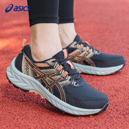 asics亞瑟士女鞋跑步鞋夏季新款透氣網面運動鞋子女夏季緩震舒適慢跑鞋 黑色/肉粉色 36