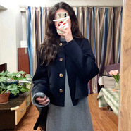 森蓮娜（SENLIANNA）深秋初冬小個子香風(fēng)穿搭套裝連衣裙子女裝2024新款感灰色長裙 外套+毛衣裙 S