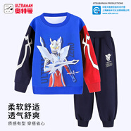 ULTRAMAN兒童衛衣套裝男孩春秋薄款長(cháng)袖長(cháng)褲休閑l兩件AHM96116藍色 150cm