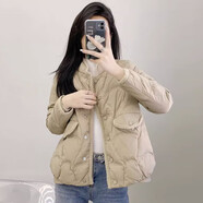羅蒙棉服女裝2025年冬裝新款小個(gè)子女韓版輕薄小香風(fēng)氣質(zhì)季棉衣外套 卡其 M