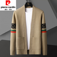 皮爾卡丹（pierre cardin）2025春秋新款針織開衫毛衣男外套秋季韓版薄款線衫休閑針織衫外套 WE-8976卡其色開衫毛衣 M 16585-100斤