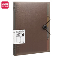 得力活頁(yè)夾環(huán)扣文件夾大號打孔透明活頁(yè)本外殼多功能加厚可拆卸不硌手diy自制作業(yè)文件整理收納 【黑色外殼】B5/8孔不硌手