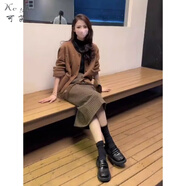 可茵（Keyin）小香風(fēng)連衣裙套裝女2025年春秋新款美拉德穿搭針織毛衣外套裙子女 針織外套+裙子 L