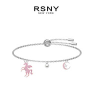 RSNY獨角獸的眼淚星月項鏈女潮網(wǎng)紅ins鎖骨鏈毛衣鏈子配飾 B款925銀鍍金【粉色】獨角獸手鏈