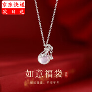 御獅航 S999足銀銅錢福袋項鏈飾品送女朋友老婆媽媽節(jié)日七夕禮物轉(zhuǎn)運 福氣銀錢項鏈-品牌禮盒 附贈權(quán)威證書（重量約3g）