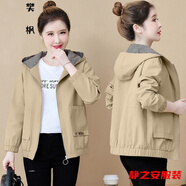 瑪菲萱中老年女裝媽媽裝秋裝外套秋季新款中年女士春秋媽媽風(fēng)衣春秋新款 卡其色 2XL 【建議130-145斤】