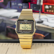 卡西歐（CASIO）手表男女學(xué)生表防水方塊復(fù)古表兒童電子表F-91W-1/3/A158W/A168W A700WG-9A金色時(shí)尚款