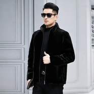 慕千唐貂皮大衣男士外套短毛大碼真整貂皮外套男裝皮草連帽拉鏈 丹麥整貂   款式三 XL 建議體重 120斤-130斤