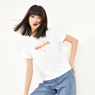 B.Duck小黃鴨女裝短袖T恤夏季新品時(shí)髦個(gè)性短款簡(jiǎn)約辣妹潮t 白色 S