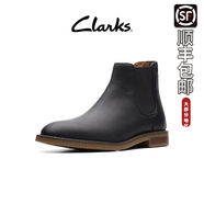 春秋其樂其樂男鞋牛皮馬丁靴子潮鞋青年短款上班中年clark 皮鞋 休閑 厚底 黑色--絨里 44