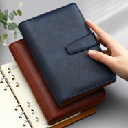 法拉蒙（faramon）活頁(yè)筆記本子文具A6商務(wù)辦公記事本小號活頁(yè)本可隨身攜帶皮面日記本 A6-藍色