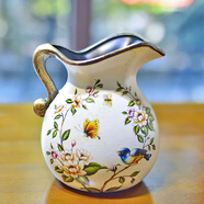 墨菲美式鄉(xiāng)村小花瓶擺件插花歐式陶瓷客廳家居裝飾餐桌干花仿真花花器 鳥啼花語