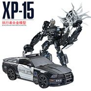 泰霸黑曼巴變形玩具金剛擎天手辦柱大黃蜂汽車機器人手辦模型男孩禮物 18CM警車路障