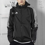 Adidas阿迪達(dá)斯男裝春季新款運(yùn)動(dòng)服休閑戶外連帽梭織風(fēng)衣夾克外套IM8806 IM8806-黑色連帽/商家力薦 XL /185/104A