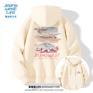 JEANSWEST LIFE真維斯320g重磅連帽衛(wèi)衣男顯瘦百搭男士寬松外套情侶戶外潮牌上衣