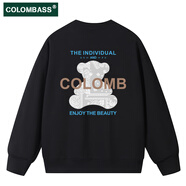 Colombass潮牌ins圓領(lǐng)衛(wèi)衣男秋冬季加厚寬松美式oversize情侶裝長(zhǎng)袖打底衫 黑色(情侶款) XL(建議135-150斤)