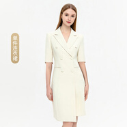 法莎羅兒（FASLOV）夏秋季高級(jí)感西裝連衣裙女氣質(zhì)職業(yè)裝面試藝考主持人正裝工作服裙 短連衣裙 六粒扣 2XL